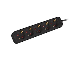 GRENUTTAG LANBERG 1,5M 5X SCHUKO UTTAG KOPPAR KABEL AV HÖG KVALITET SVART