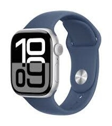 APPLE WATCH SERIES 10 42MM SILVER ALUMINIUM CASE WITH BLUE CLOUD SPORT LOOP GPS+CELLULAR MWX53Q