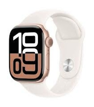 APPLE WATCH SERIES 10 46MM ROSE GOLD ALUMINIUM CASE WITH LIGHT BLUSH SPORT BAND GPS+ CELLULAR M