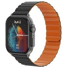 IMIKI SMARTWATCH SF1 BLACK+BLACK ORANGE MAGNETIC STRAP