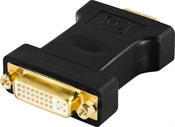 DELTACO DVI-adapter, DVI-I Single Link - VGA, 24+5-pin ho - 15-pin ha, guldpläterade kontakter