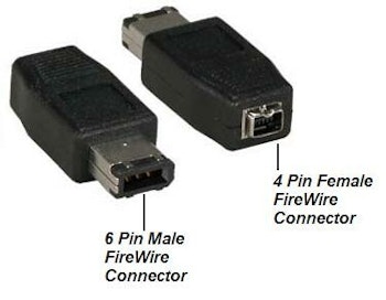 IEEE-1394 6-Pin Male to IEEE-1394 4-Pin Female