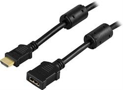 DELTACO HDMI förlängningskabel, 4K 30hz, HDMI Type A ha - ho, 5m, svart