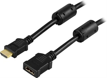 DELTACO HDMI förlängningskabel, 4K 30hz, HDMI Type A ha - ho, 5m, svart