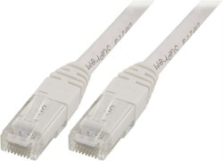 DELTACO U/UTP Cat5e patchkabel, 1m, 100MHz, Delta-certifierad, vit