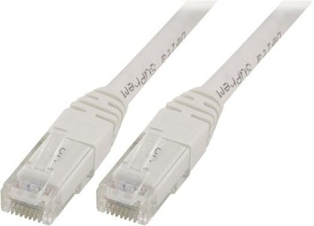 DELTACO U/UTP Cat5e patchkabel, 1m, 100MHz, Delta-certifierad, vit