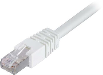 DELTACO F/UTP Cat6 patchkabel, 2m, 250MHz, Delta-certifierad, LSZH, vit