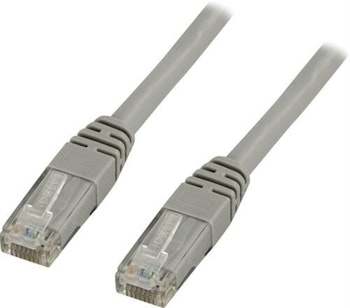 DELTACO U/UTP Cat5e patchkabel 5m, 100MHz, Delta-certifierad, grå