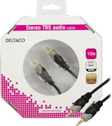 DELTACO ljudkabel, 3,5mm ha - ha, guldpläterad, 10m