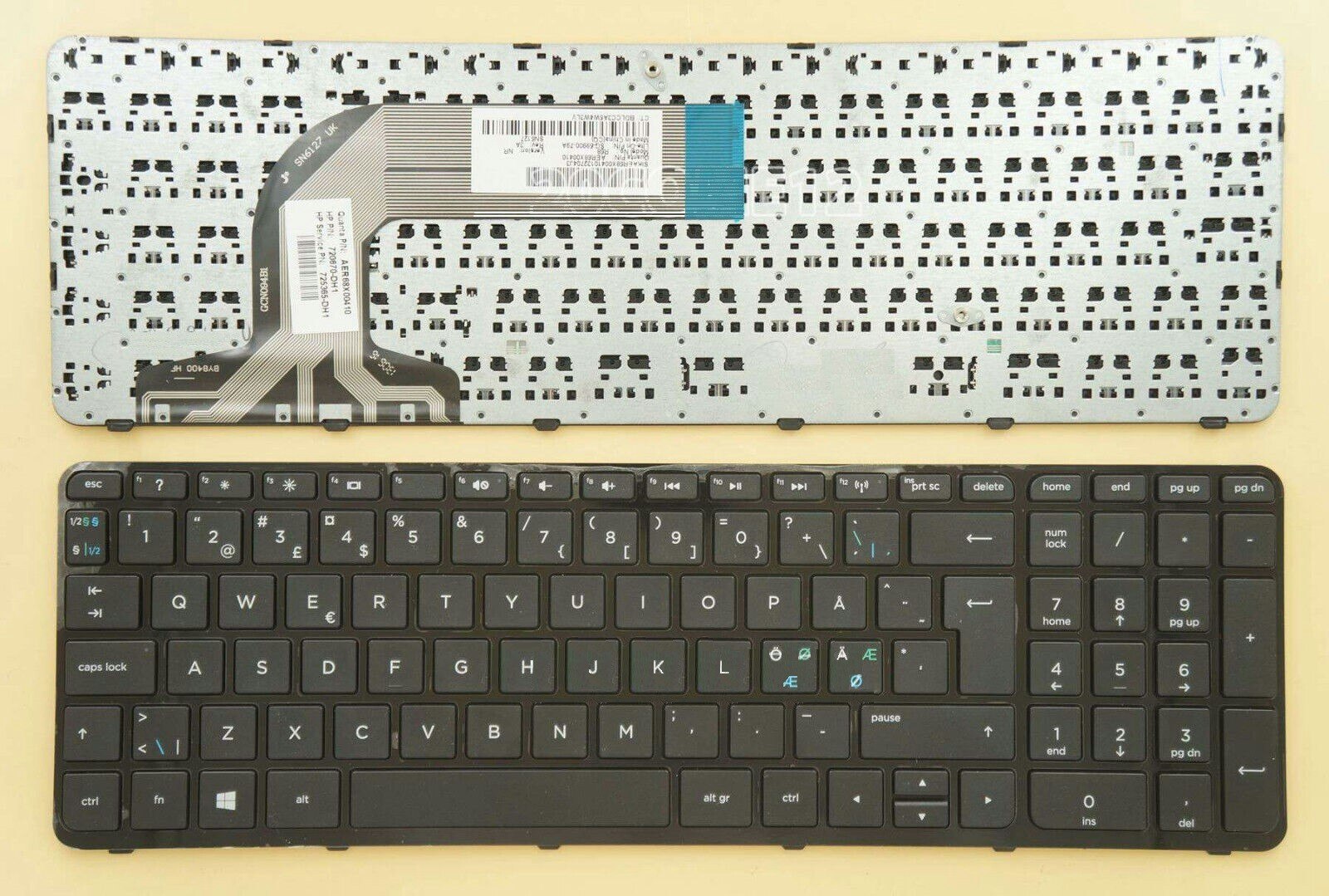För HP Pavilion 17-e000 17-e100 Tangentbord Nordic Frame 720670-DH1 725365-DH1 BLK