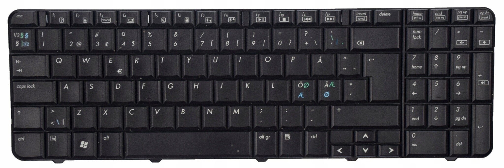 Begagnad HP CQ60 G60 Nordic Tangentbord MP-08A96DN