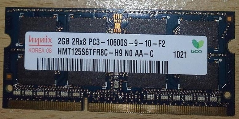 Hynix 2GB 2Rx8 PC3-8500S-7-10-F2 Laptop SODIM DDR3 1066MHz