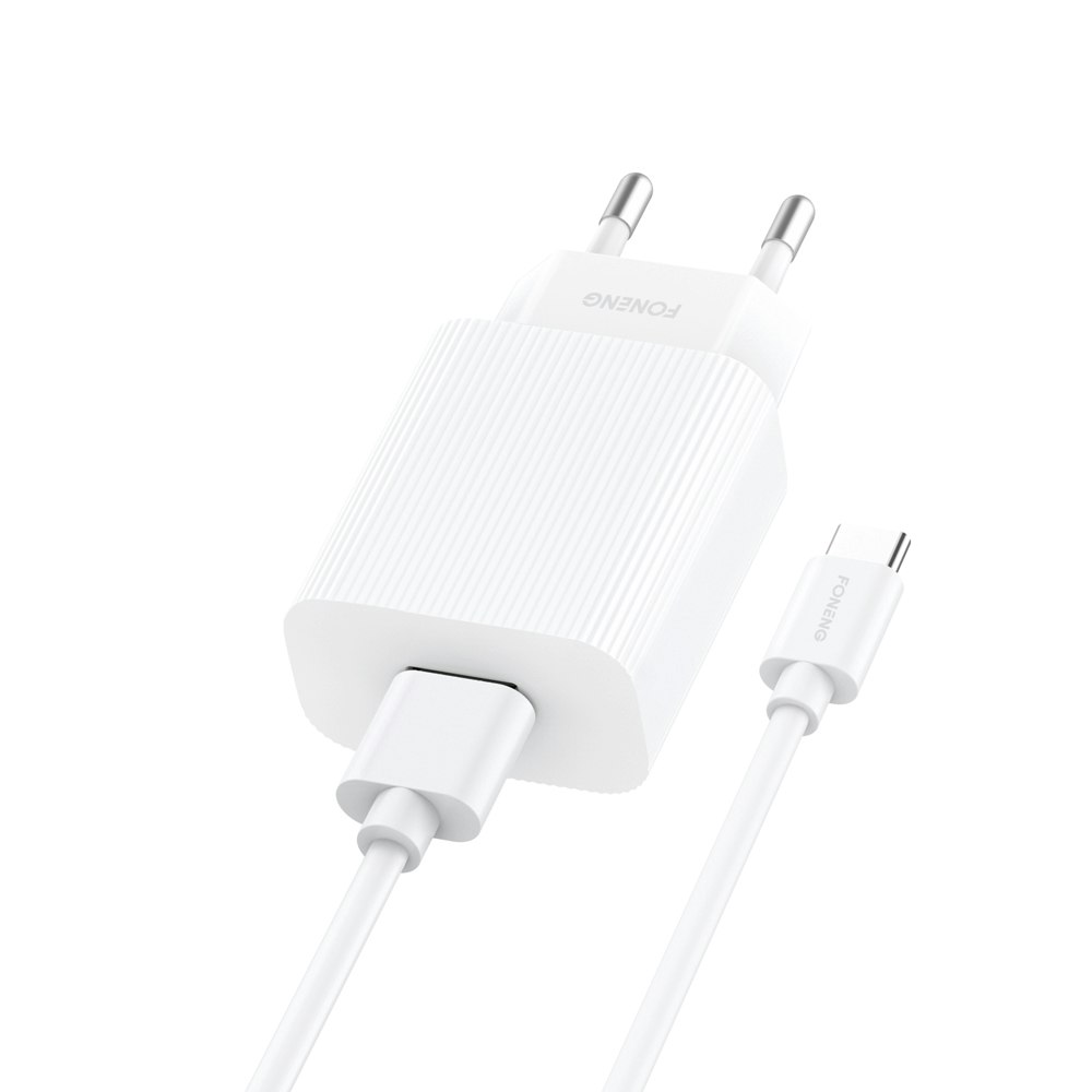 Foneng Wall charger EU28 - USB - 2,4A with USB to Type C cable white