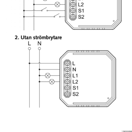 Malmbergs Dim-02 trådlös dimmer med 2 utgång, kan styras med trådlös knapp