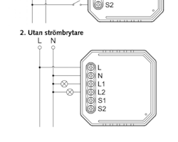 Malmbergs Dim-02 trådlös dimmer med 2 utgång, kan styras med trådlös knapp