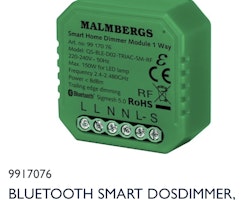 Malmbergs Dim-01 trådlös dimmer med 1 utgång, kan styras med trådlös knapp