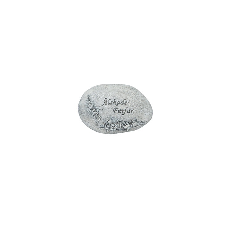 Sten med texten Farfar