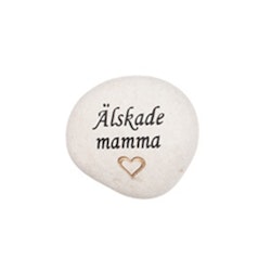 Natursten med texten "Älskade mamma"