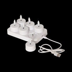 LED värmeljus 6-pack uppladdningsbar