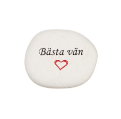 Natursten med texten "Bästa vän"