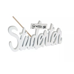 Grattis till studenten skylt/stick 9cm
