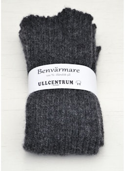 Benvärmare ull, mörkgrå korta