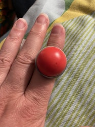 Ring orange-röd matt