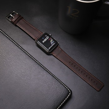 Apple Watch Äkta Läderband 38/40/41mm Mörkbrun RAK