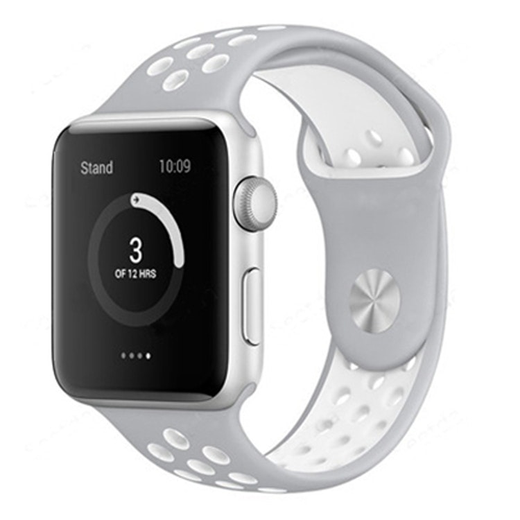 Armband sport för Apple Watch M/L Grå/Vit 42/44mm 45mm