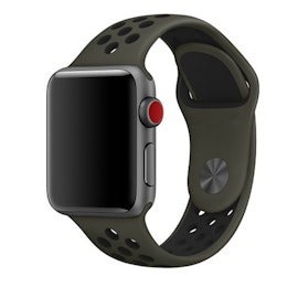 Silikonband för Apple Watch Militär-Grön/Svart 38/40mm