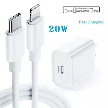 1M USB-adapter 20W USB-C lightning-kabel Laddare Apple iPhone 13