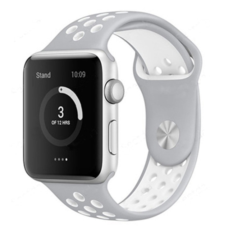 Armband sport för Apple Watch S/M Grå/Vit 42/44mm 45mm