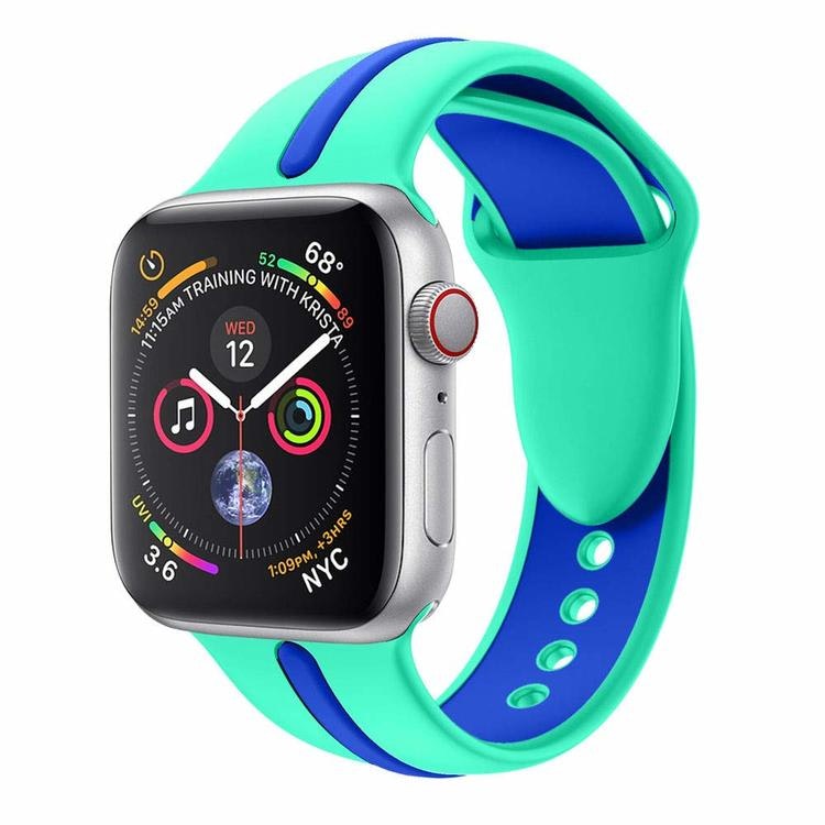 Armband sport för Apple Watch Mintgrön/Blå 45mm