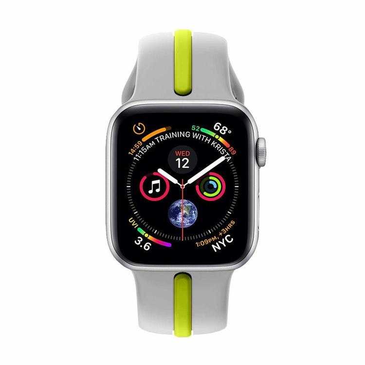Armband sport för Apple Watch Grå/Gul 45mm