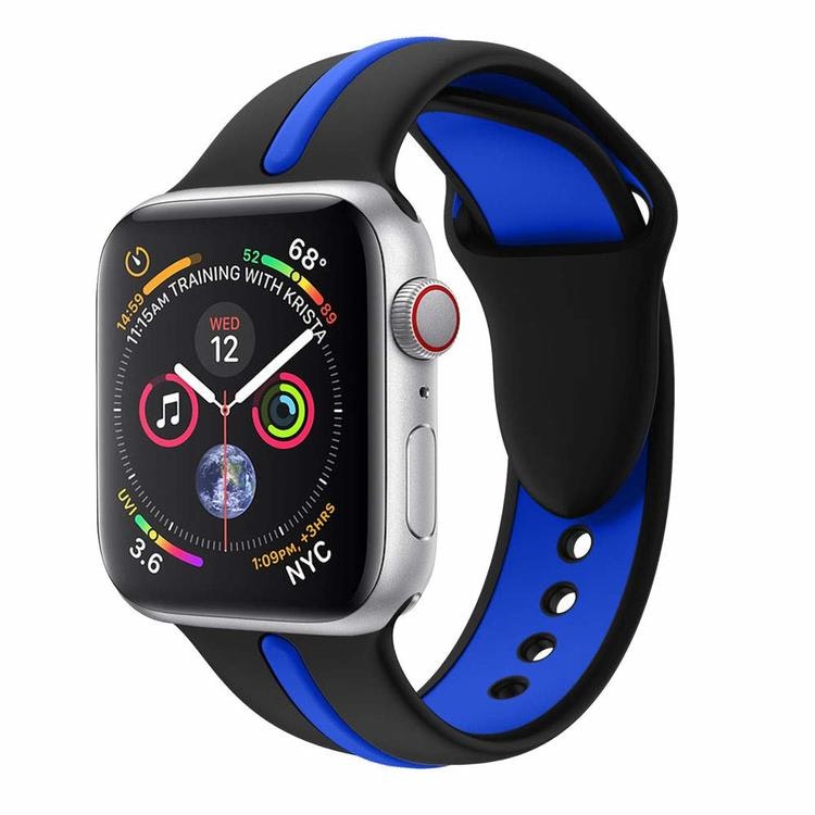 Armband sport för Apple Watch Svart/Blå 45mm