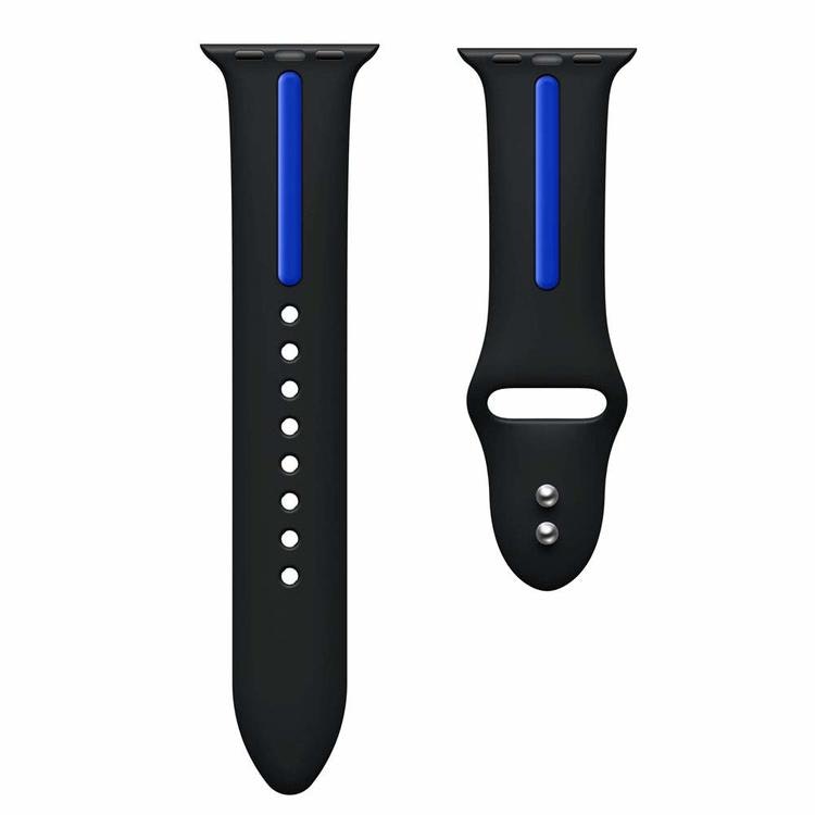 Armband sport för Apple Watch Svart/Blå 45mm