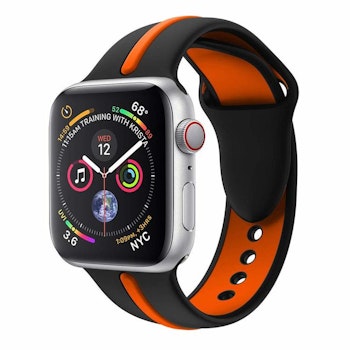 Armband sport för Apple Watch Svart/Orange 45mm