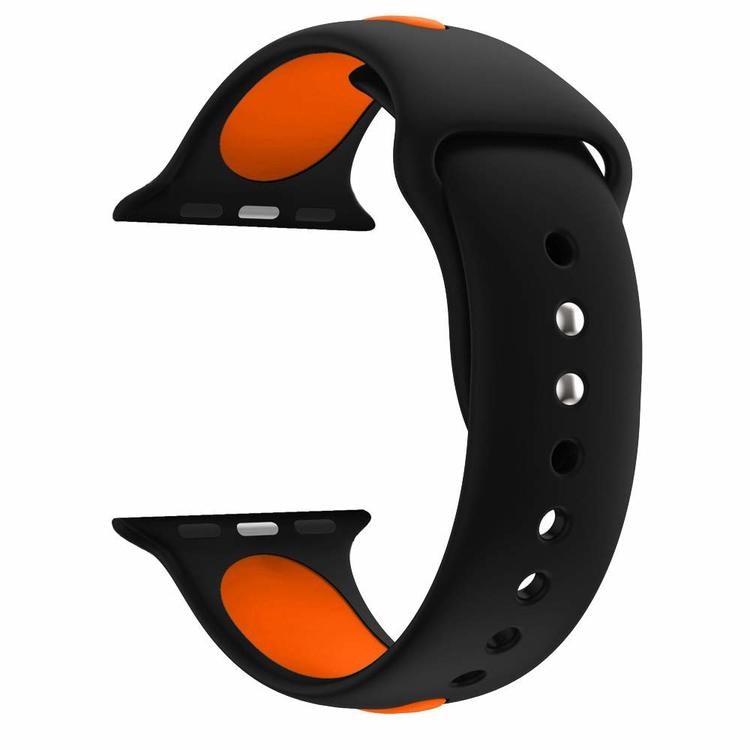 Armband sport för Apple Watch Svart/Orange 45mm