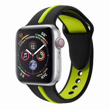Armband sport för Apple Watch Svart/Grön 45mm