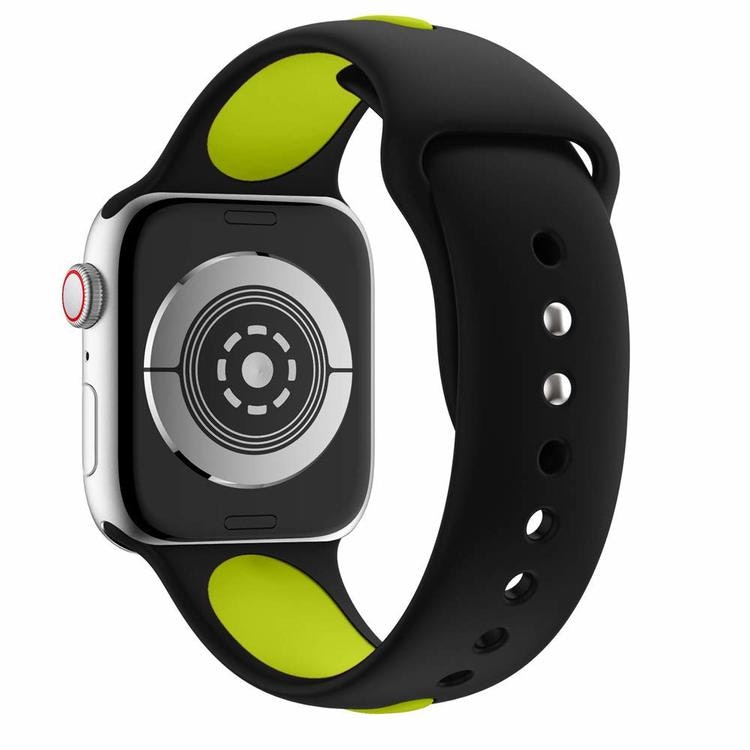 Armband sport för Apple Watch Svart/Grön 45mm