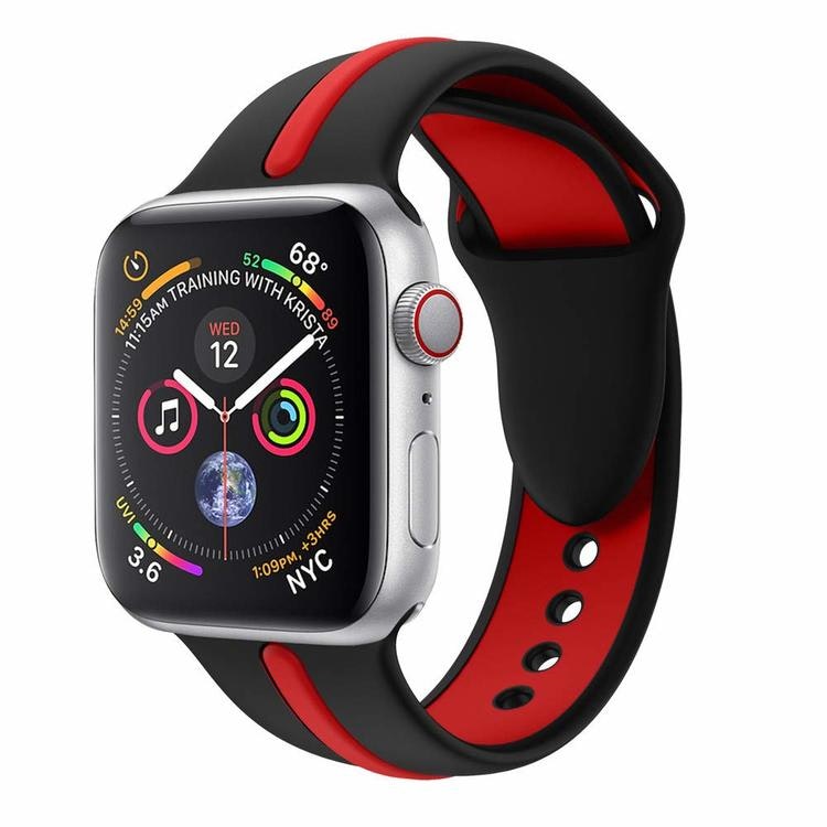 Armband sport för Apple Watch Svart/Röd 45mm