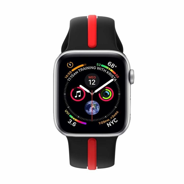 Armband sport för Apple Watch Svart/Röd 45mm