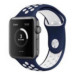 Silikonband för Apple Watch Blå/Vit 42/44mm 45mm