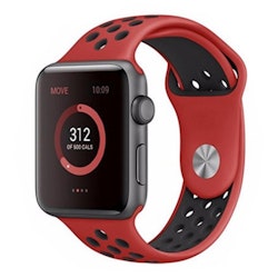 Silikonband för Apple Watch Röd/Svart 42/44mm 45mm
