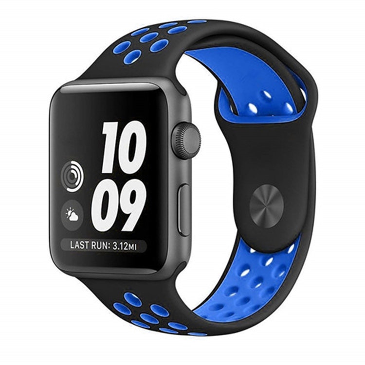 Silikonband för Apple Watch  Svart/Blå 42/44mm