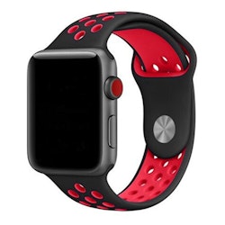 Silikonband för Apple Watch Svart/Röd 42/44mm