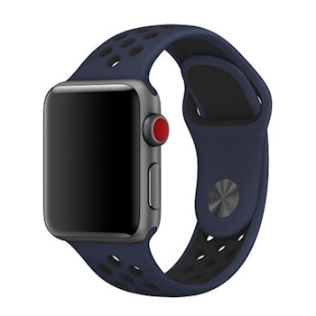 Silikonband för Apple Watch Marinblå/Svart 42/44mm 45mm