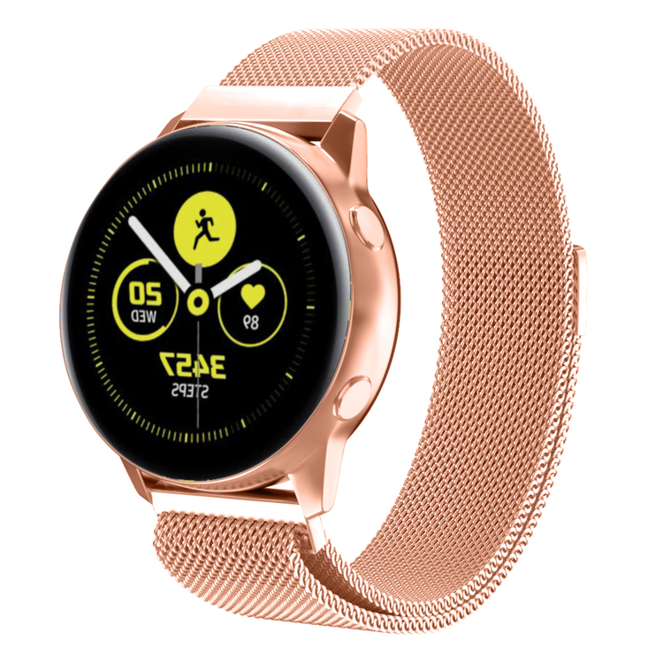 Milanesisk loop-armband till Galaxy Watch Active - Rose/Gold