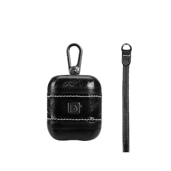 AirPods Äkta Läder Fodral Svart