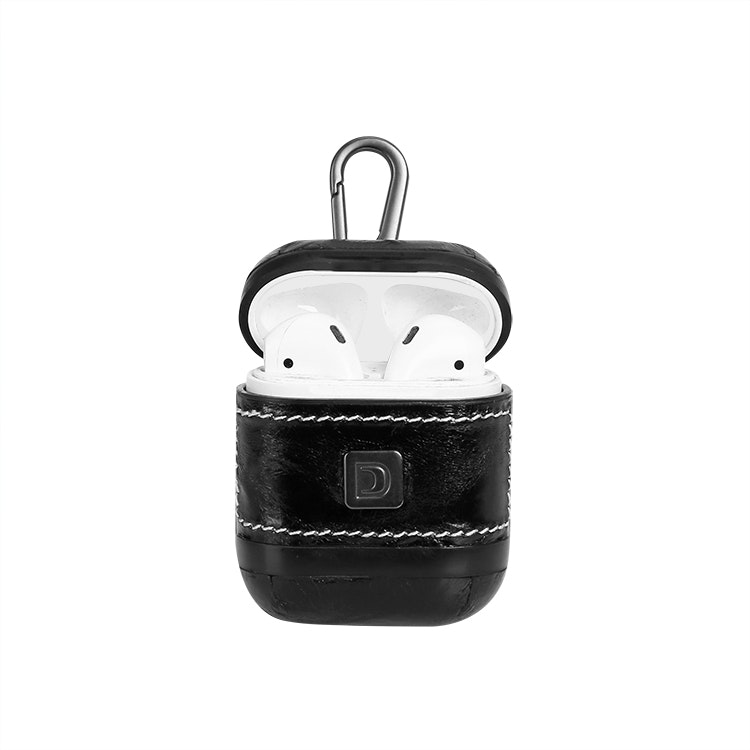 AirPods Äkta Läder Fodral Svart